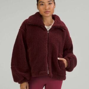 Lululemon Cinchable Fleece Zip-Up Red Merlot/Burgandy Size M/L